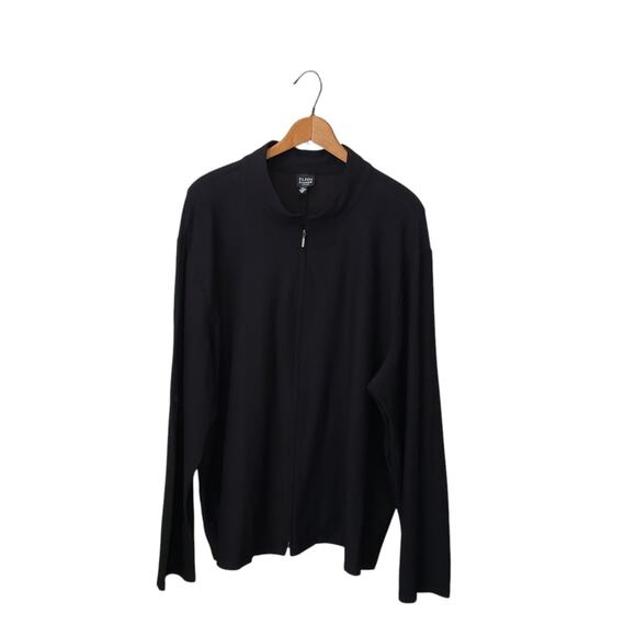 Eileen Fisher Womens Black Full Zip Stretch Jacket Size 3X Pockets Classic - Picture 1 of 11